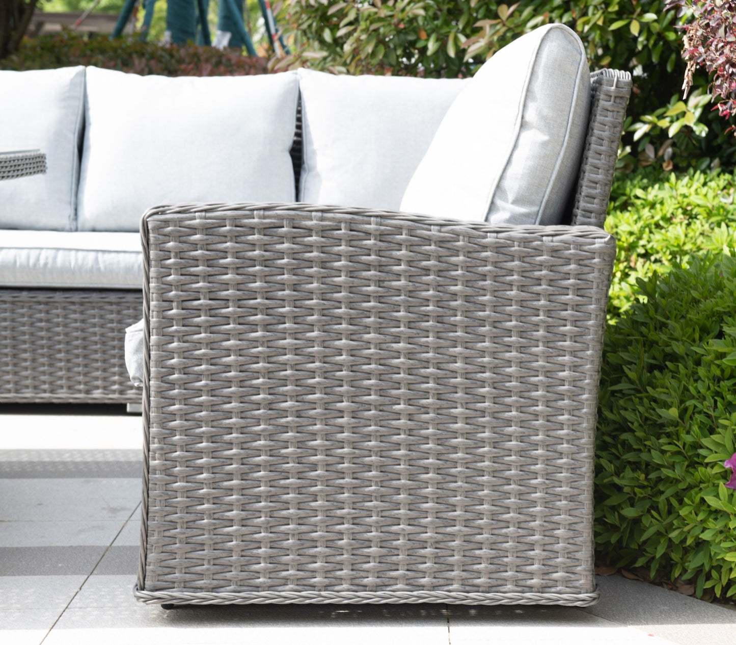 Amalfi Casual Rattan sofa set with Firepit table