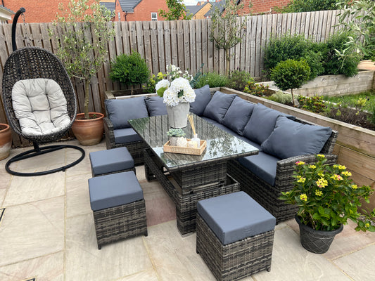 Amalfi Casual Corner Rattan sofa set with Rising table