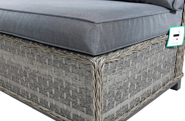 Naples Casual corner rattan dining set with firepit table